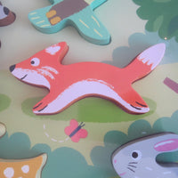 Forest Animals Wooden Chunky Puzzle By Janod, Ages 18 - 36 mo.