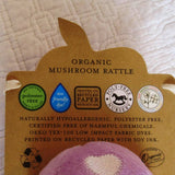 Organic Cotton Lavender Velour Mushroom Rattle by Apple Park, Ages 3 mo.+