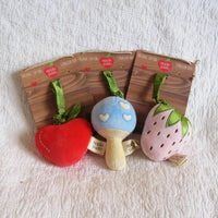 Strawberry Stroller Toy, Organic Cotton Velour, Pull to Wiggle by Apple Park, Ages 6 mo.+