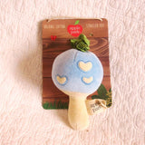 Blue Mushroom Stroller Toy, Organic Cotton Velour by Apple Park, Ages 6 mo.+