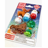 Christmas Erasers Set, Finely Detailed Japanese “Puzzles”, Ages 5+