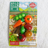 Vegetable Erasers Set, Finely Detailed Japanese “Puzzles”, Ages 5+