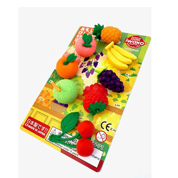 Fruit Erasers Set, Finely Detailed Japanese “Puzzles”, Ages 5+