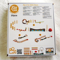 "Zig and Go" Rube Goldberg Style Chain Reaction Wooden Building Set, 25 Pieces, Ages 7+