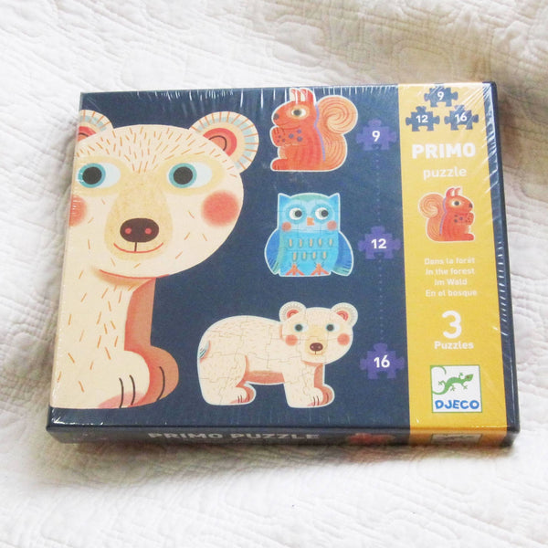 In The Forest Progressive Jig Saw Puzzles by Djeco, Premium French Brand,  Ages 3 - 5