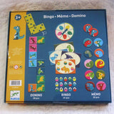 My First Games Dino Theme Set: Bingo, Memo, Domino by Djeco, Ages 3 - 8