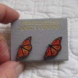 Monarch Butterfly Stud Earrings, Fair Trade
