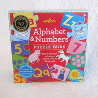 eeboo Alphabet & Numbers Puzzle Pairs, Pre-Reading Fun, Ages 3+