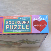 Bouquet & Birds 500 Piece Round Puzzle, Ages 8 - Adult