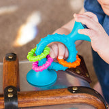 PipSqigz Loops Rattle, Teether with Suction Cup, Ages 6 mo.+