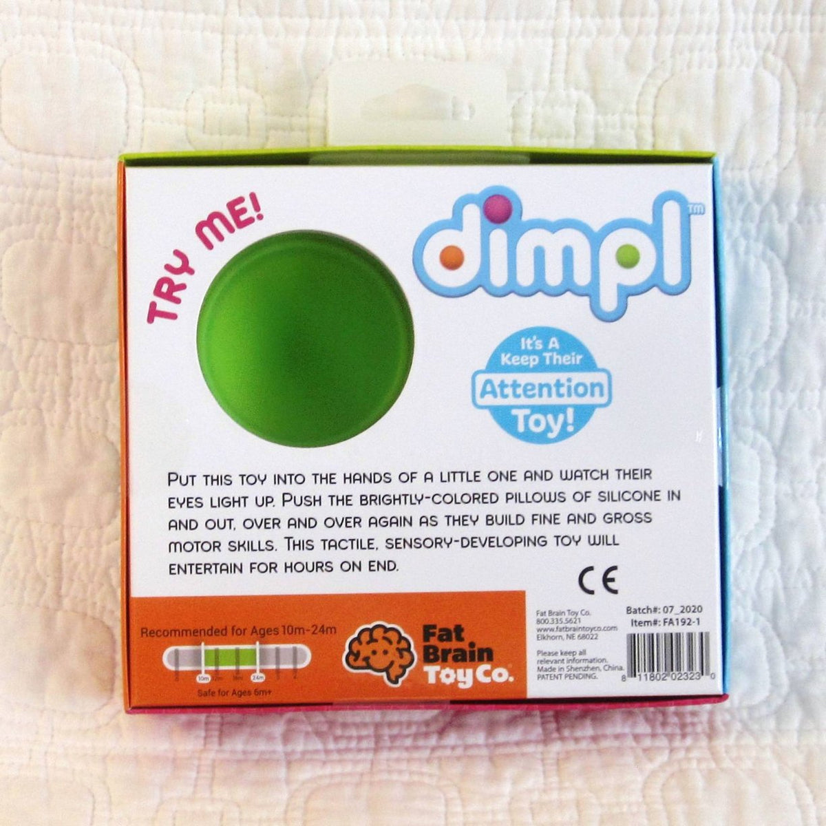 Dimpl Sensory Baby and Toddler Toy, Push and Pop Big Buttons, Ages 10 ...