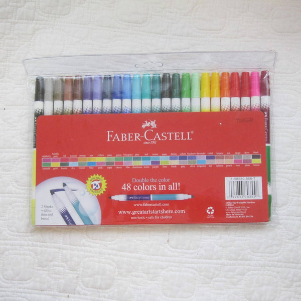 Faber-Castell Duo Tip Washable Markers, 24 Markers, 48 Colors, Ages 4+ –  Dragonfly Castle