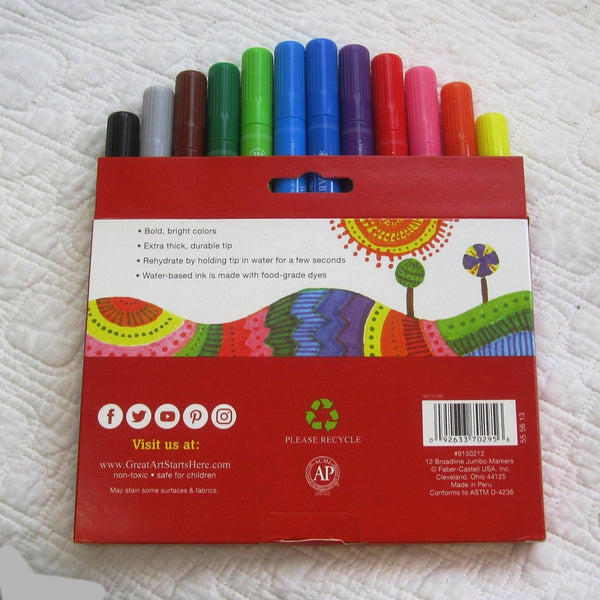 Faber-Castell Jumbo Broad Line Markers, 12 ct., Ages 3+ – Dragonfly Castle