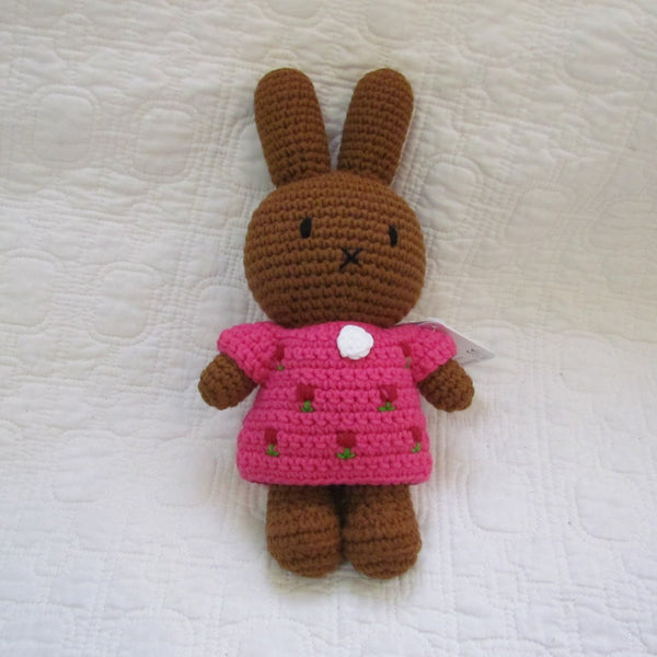 Melanie Bunny Doll, BFF of Miffy, Handmade in Tulip Dress, Ages 3+