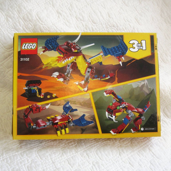 LEGO Creator 3in1 Fire Dragon 31102 Building Kit for Kids (234 Pieces)