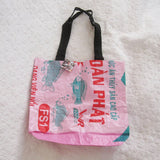 Hot Pink Graphic Tote Made From Recycled Feed Bags, Fair Trade and Fun!