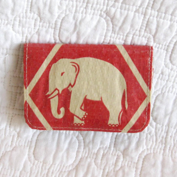 “Diamond Elephant” Cardholder Wallet, Made From Recycled Cement Bags, Fair Trade
