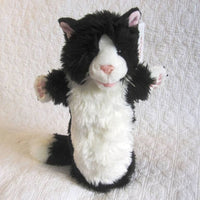 Black and White Tuxedo Cat Puppet, Long Sleeve Style, Ages 3+