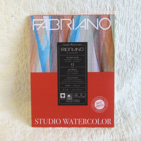 Fabriano Studio Watercolor Pad, 12 sheets, 9 x 12