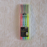 LePen Premium Felt Tip Fineline Pens, Set of Four Neon Colors, Made in Japan