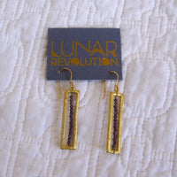 Amethyst Strand Earrings, 14K Gold Over Brass, Fair Trade