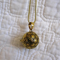 "Flower of Life" Scent Diffuser Necklace for Essential Oils, Fair Trade