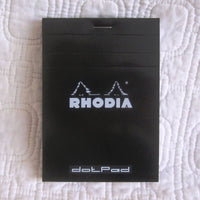 Rhodia Classic Small Black Notepad Staplebound, “DotPad” Paper