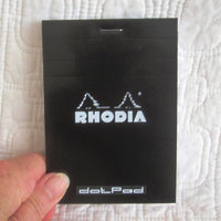 Rhodia Classic Small Black Notepad Staplebound, “DotPad” Paper