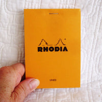 Rhodia Classic Small Orange Notepad, Staplebound, Lined Paper