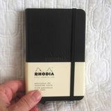 Rhodia Hardcover Small Journal, Blank Pages, Pocket and Elastic Band
