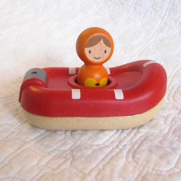 Jouet de bain écologique bateau de sauvetage - Plan Toys - Prairymood