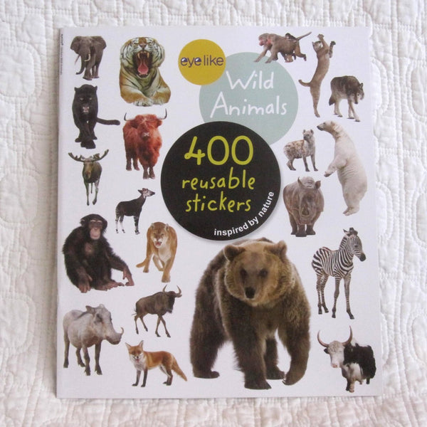 Eyelike Stickers: Wild Animals, Collection of 400 Realistic, Reusable Stickers Book, Ages 4+