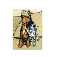 Darling Terrier and Kitty BFFs Blank Card