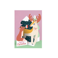 Christmas Card Woodland Animals 3D Die Cut Greeting
