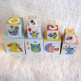 Stacking Box Tower by Djeco, French Style, Ages 12 mo.+,  Fresh Pastel Design