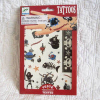 Temporary Tattoos for Kids, Fierce Pirate Style, by Djeco, Dress Up Fun, Ages 4+