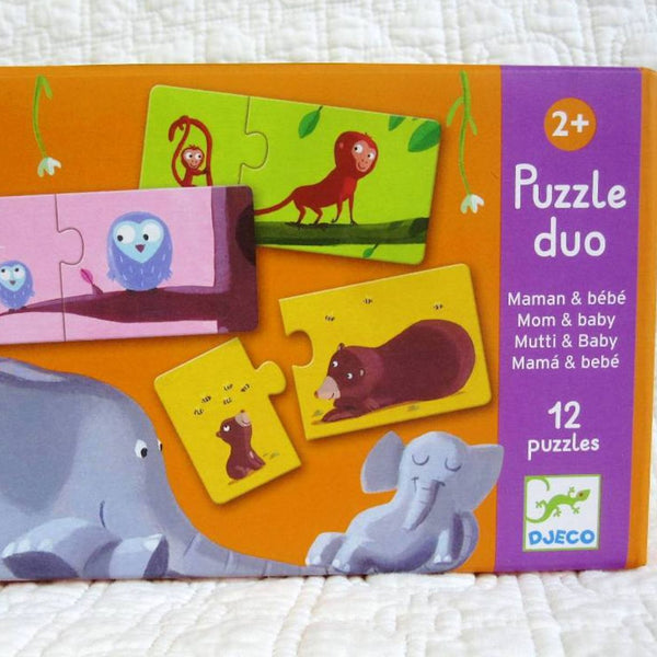 Mom and Baby First Puzzle by Djeco, Premium French Brand,  Ages 2+