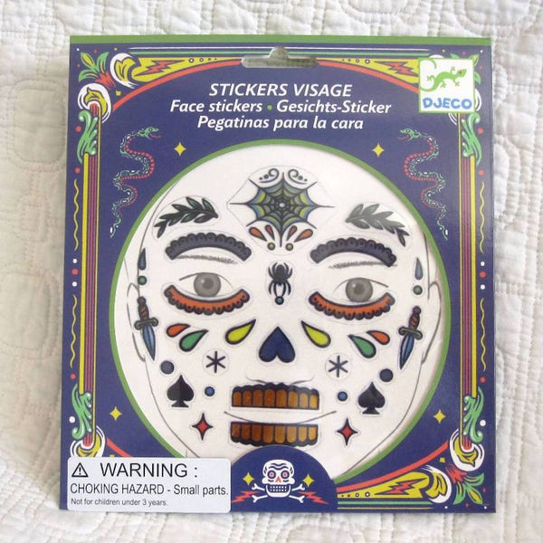 Skull Face Stickers by Djeco Premium French Brand, Dress Up Fun, Ages 4+