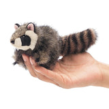 Raccoon Mini Finger Puppet by Folkmanis, Fuzzy and Fun, Ages 3+