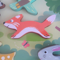 Forest Animals Wooden Chunky Puzzle By Janod, Ages 18 - 36 mo.