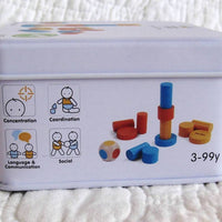 Mini Wooden Stacking Game in Travel Tin by Plan Toys, Ages 3+