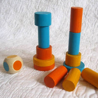 Mini Wooden Stacking Game in Travel Tin by Plan Toys, Ages 3+