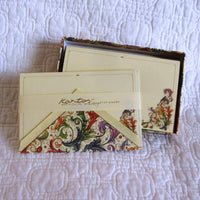 Luxury Italian Notecards, 10 Cards 10 Envelopes, "Allegro" Pattern